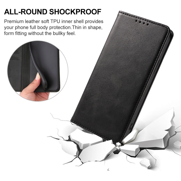For Tecno Spark 10 Pro Magnetic Closure Leather Phone Case(Black)