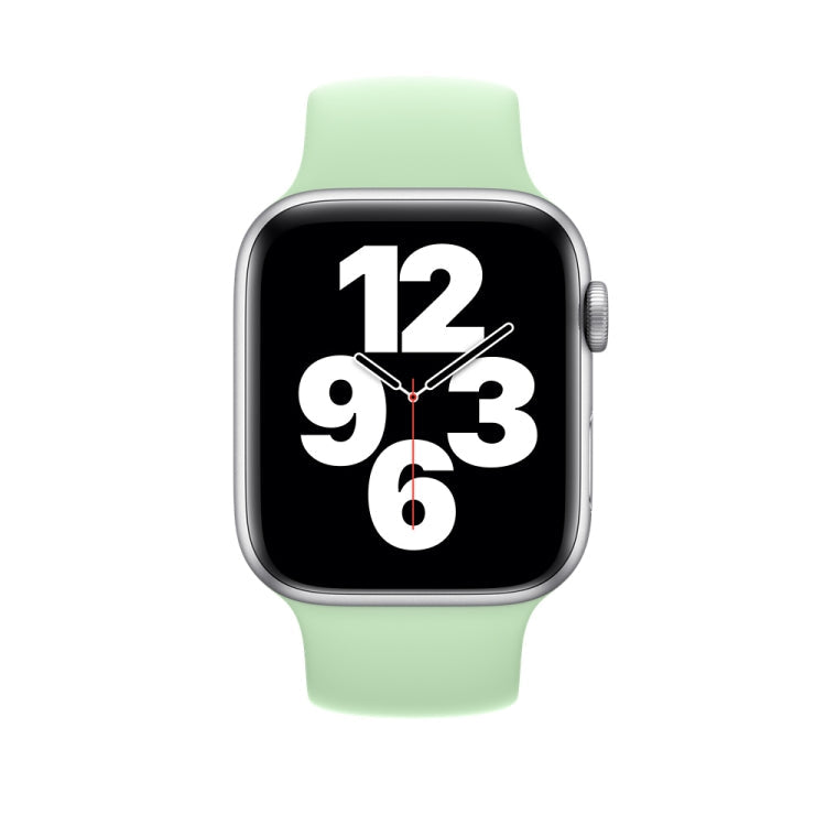 For Apple Watch Series 8&7 41mm / SE 2&6&SE&5&4 40mm / 3&2&1 38mm Solid Color Elastic Silicone Watch Band, Size:L 156mm, Size:L 156mm