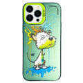 Double Layer Color Silver Series Animal Oil Painting Phone Case, For iPhone 12 Pro Max