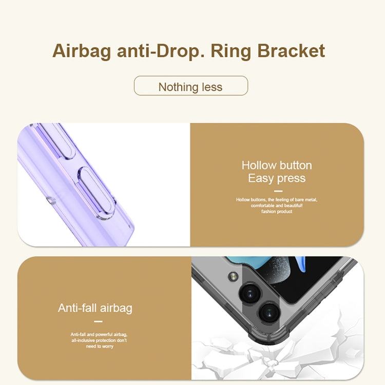 For Samsung Galaxy Z Flip5 GKK MagSafe Airbag Hinge Shockproof Phone Case with Ring Holder(Blue)