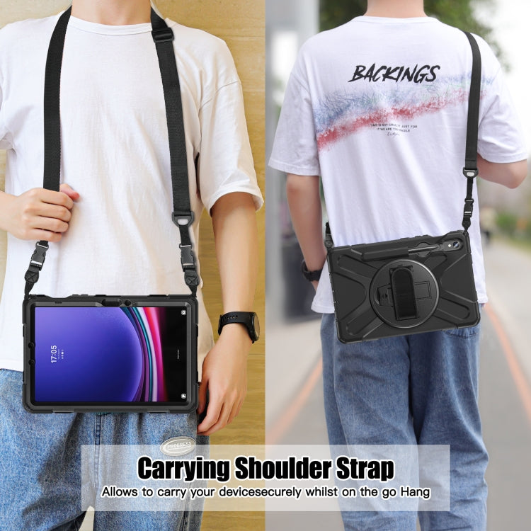 Rotatable Kickstand Grip Heavy Duty Hard Rugged Tablet Case, For Galaxy Tab S10 FE / S9 FE / S9 / S8 / S7, For Samsung Galaxy Tab S9+ / S8+