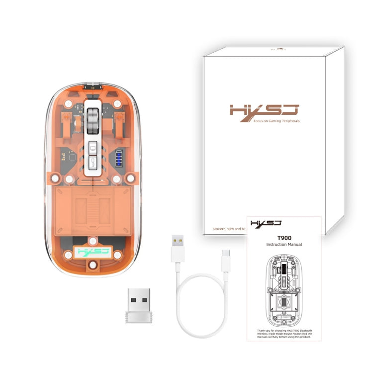 HXSJ T900 Transparent Magnet Three-mode Wireless Gaming Mouse