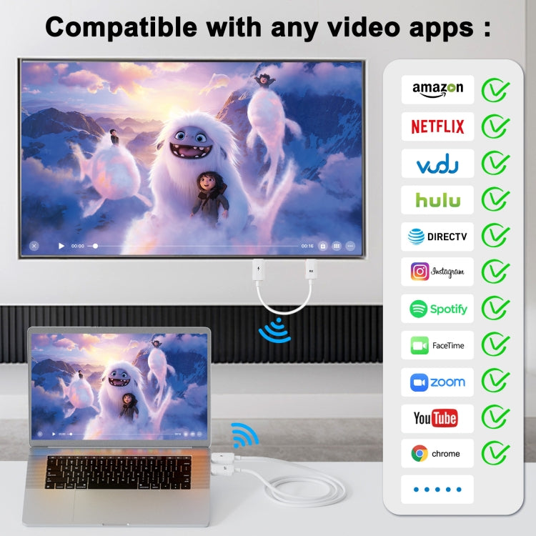 THT-020-8-1 4 in 1 HDMI Transmitter Wireless Screen Sharer Set(White)