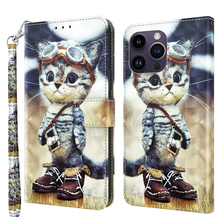 3D Painted Leather Phone Case, For iPhone 15 Pro Max, For iPhone 15 Pro