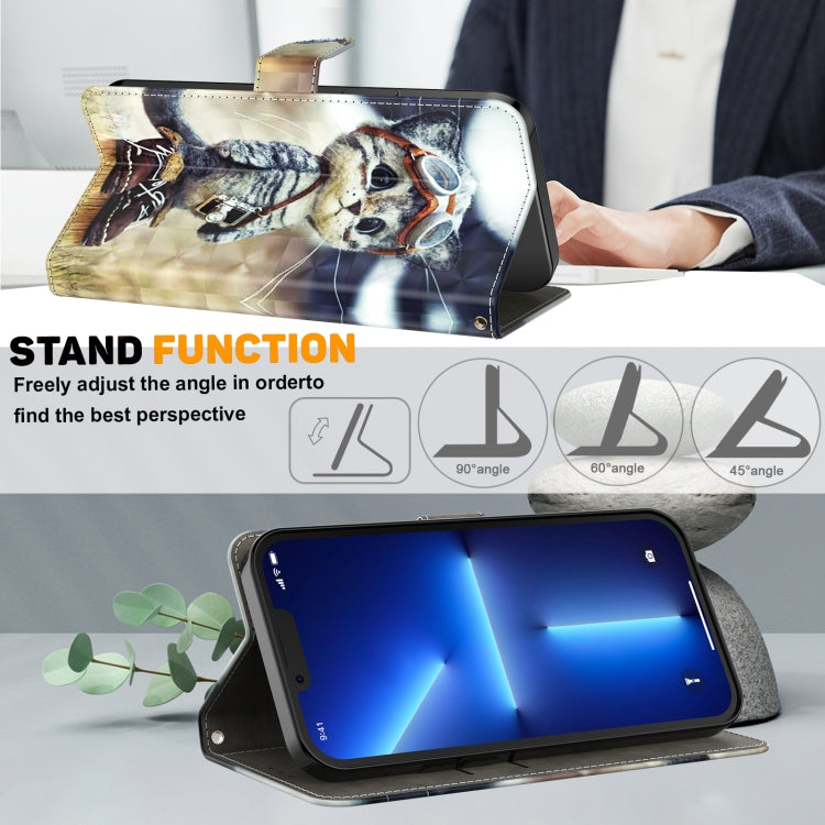 3D Painted Leather Phone Case, For iPhone 16 Plus, For iPhone 16