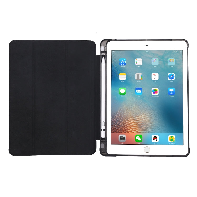 3-fach faltbare horizontale Klapphülle aus Kunstleder + stoßfeste TPU-Hülle mit Halterung & Stiftfach, für iPad Air / Air 2 / 9.7 (2017) & (2018), für iPad Mini 5 / Mini 4