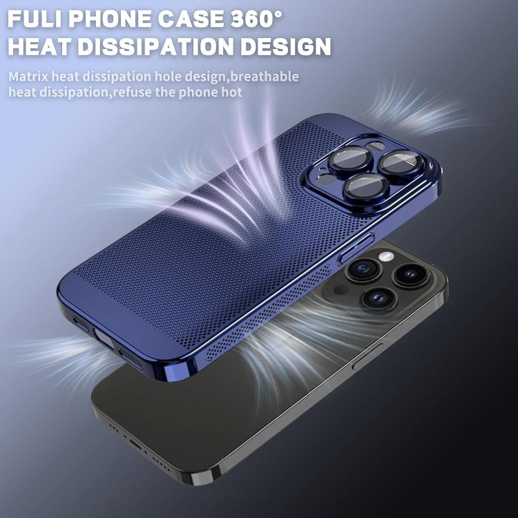 For iPhone 15 Pro Max Fine Mesh Cooling Phone Case(Black)