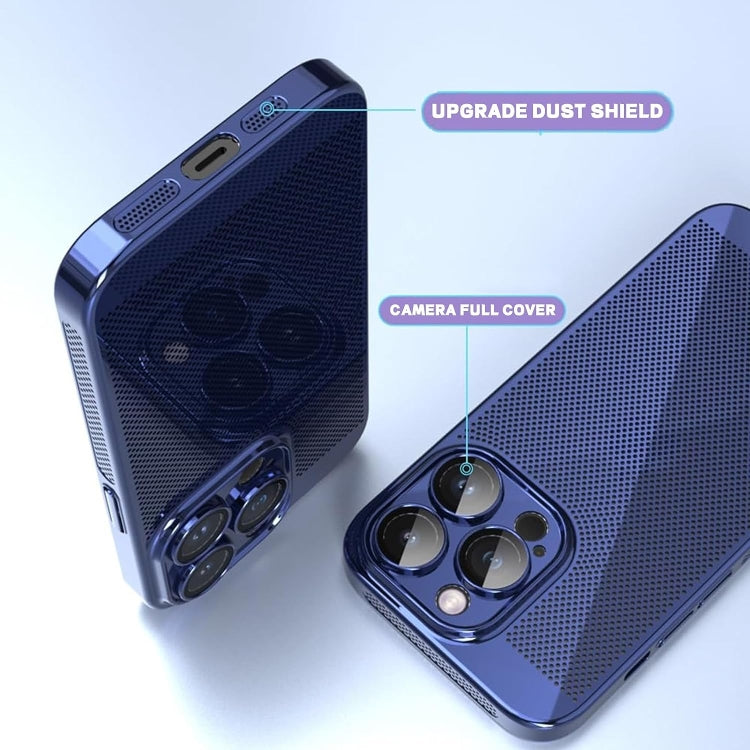 For iPhone 15 Pro Fine Mesh Cooling Phone Case(Silver)
