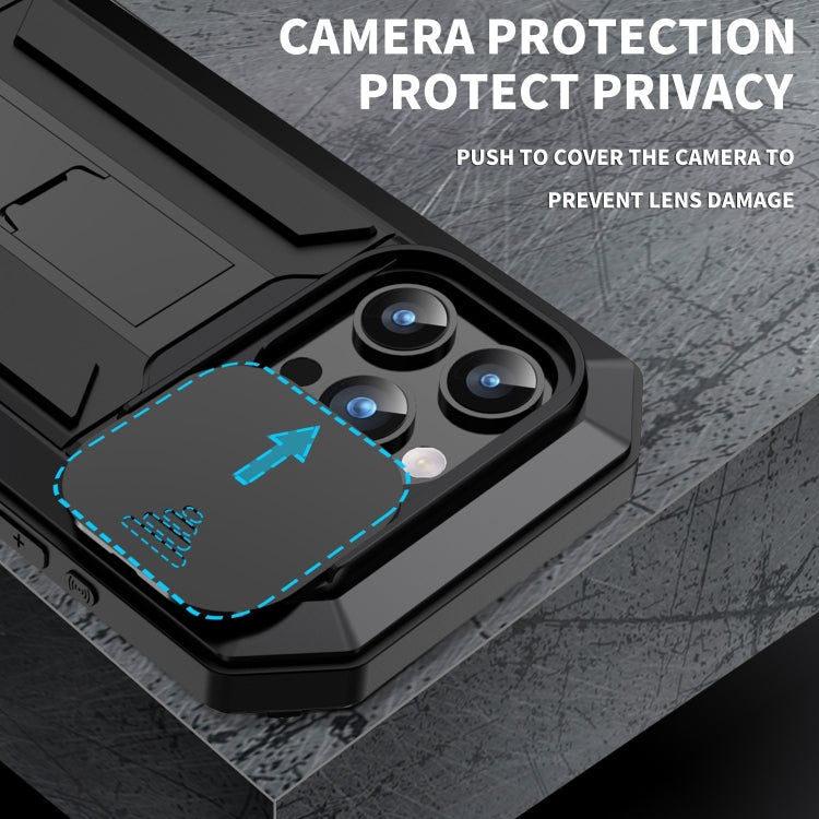 R-JUST Sliding Camera IP54 Life Waterproof Holder Phone Case, For iPhone 15