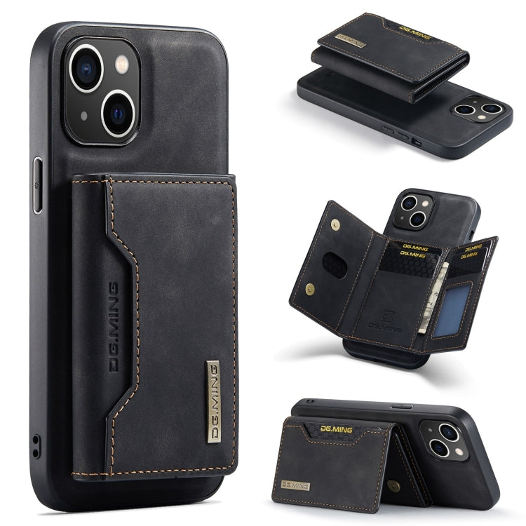 DG.MING M2 Series 3-Fold Card Bag Wallet Leather Phone Case, For iPhone 15