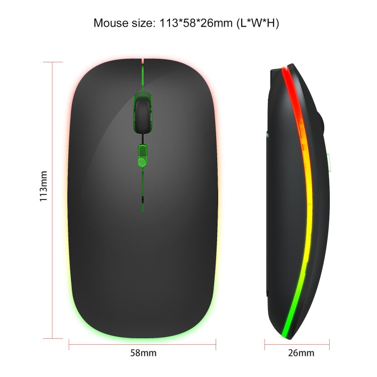 Wireless Rechargeable Mouse – 2.4GHz, Adjustable DPI, RGB LED, USB Ergonomic Mouse.