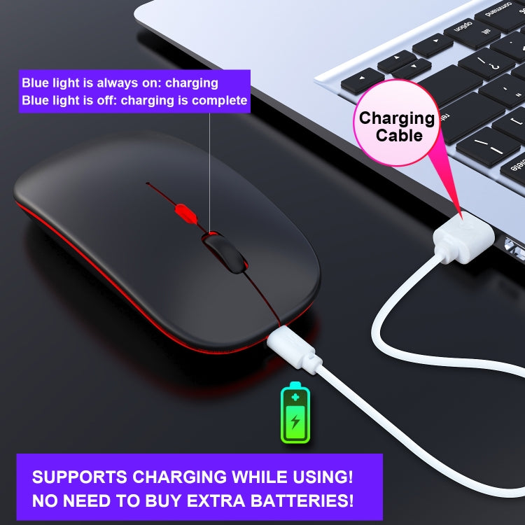 Wireless Rechargeable Mouse – 2.4GHz, Adjustable DPI, RGB LED, USB Ergonomic Mouse.