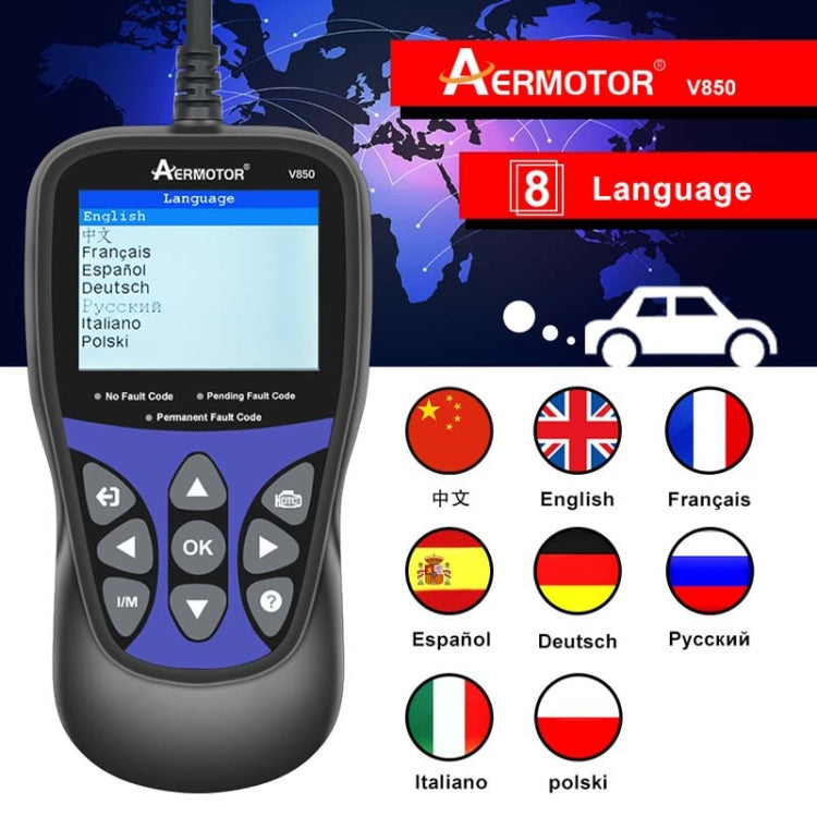 AERMOTOR V850 Car OBD2 Code Reader Diagnostic Scan Tool