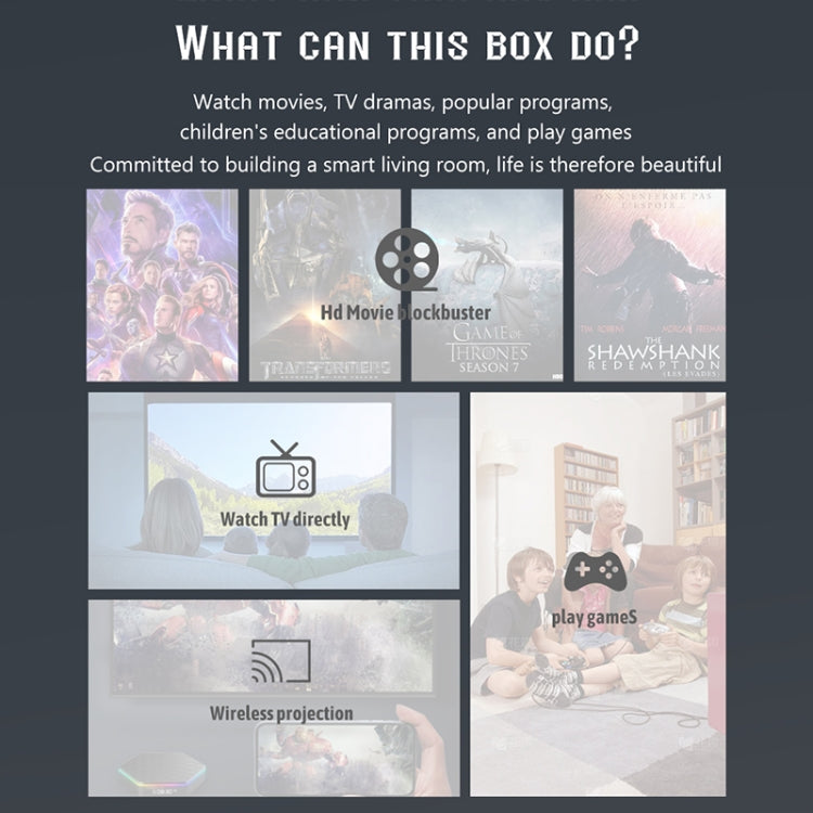 T95Z Plus 8K WiFi6 Android 12.0 Smart TV-Box mit Fernbedienung, 4 GB + 128 GB, Allwinner H618 Quad-Core (UK-Stecker)