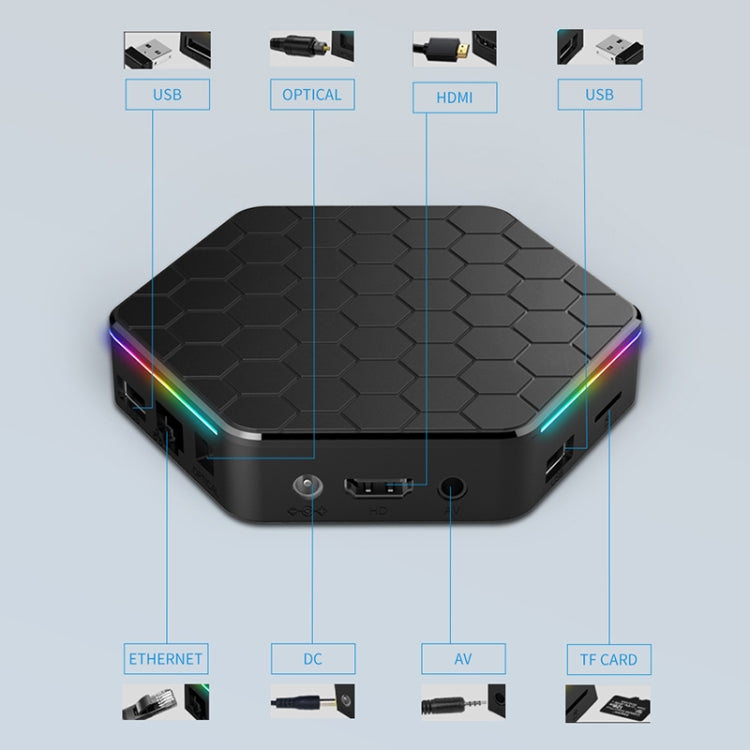 T95Z Plus 8K WiFi6 Android 12.0 Smart TV-Box mit Fernbedienung, 4 GB + 128 GB, Allwinner H618 Quad-Core (UK-Stecker)