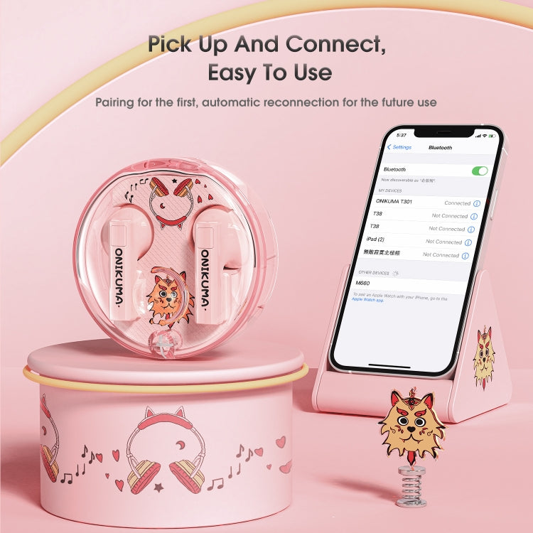 ONIKUMA T301 Transparenter kabelloser Bluetooth-Cartoon-Kopfhörer