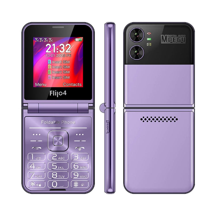 UNIWA F265 Klapphandy, 2,55 Zoll Mediatek MT6261D, UKW, 4 SIM-Karten, 21 Tasten