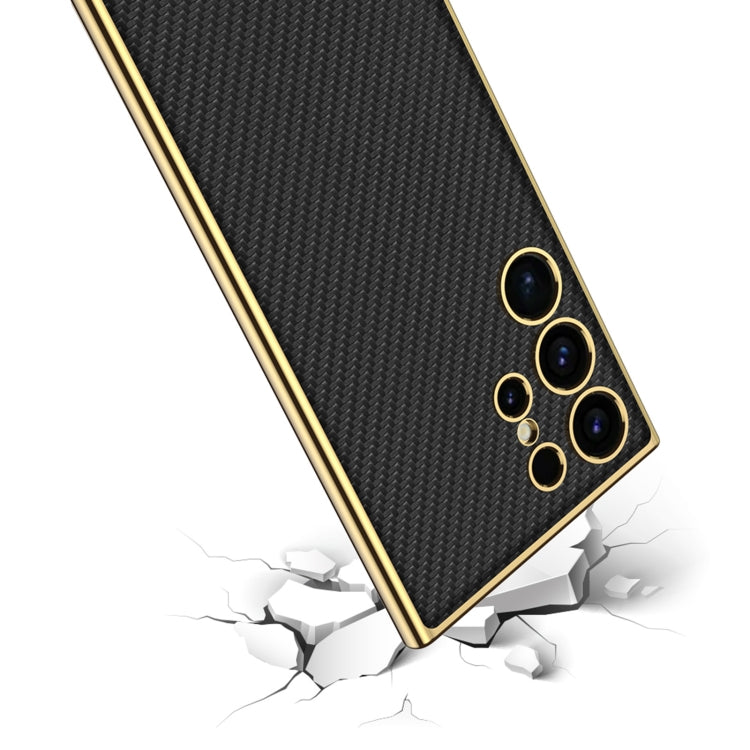 GKK Plating TPU + Leather Full Coverage Phone Case, For Samsung Galaxy S24 Ultra 5G, For Samsung Galaxy S24+ 5G, For Samsung Galaxy S24 5G