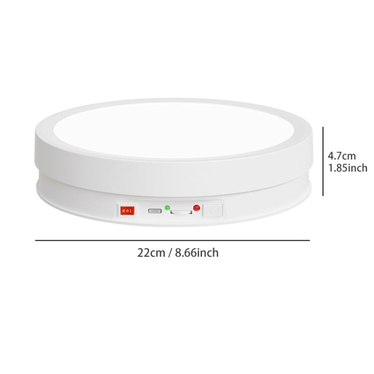 22cm Colorful LED Light Electric Rotating Display Stand Turntable