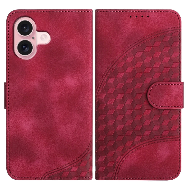 YX0060 Elephant Head Embossed Phone Leather Case with Lanyard, For iPhone 16 Pro, For iPhone 16 Plus, For iPhone 16