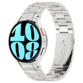 Button Style Three-bead Metal Watch Band, For Samsung Galaxy Watch6/6 Classic/5/5 Pro