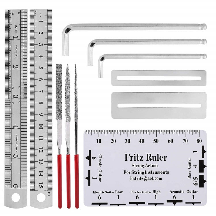 Guitar Repair Tool Set, File Wrench, Chord Cut And Winder, Frets Polishing, Guitar Repair Kit