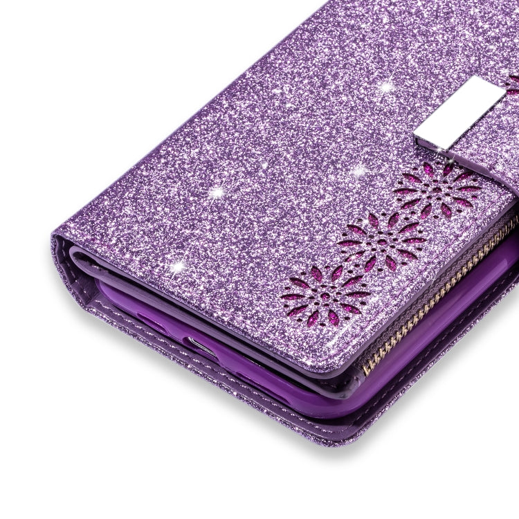Multi-card Slots Starry Sky Laser Carving Glitter Zipper Horizontal Flip Leather Case with Holder & Wallet & Lanyard, For iPhone 11 Pro Max, For iPhone 11 Pro, For iPhone 11, For iPhone XS Max