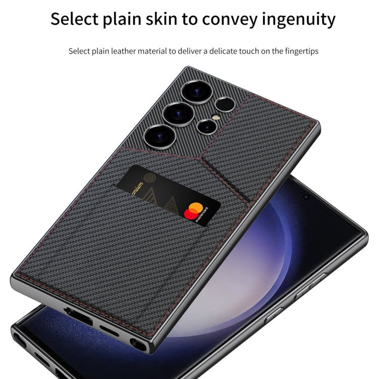 For Samsung Galaxy S24 Ultra 5G GKK Rotor Bracket Recessed Card Bag Full Coverage Phone Case(Black)