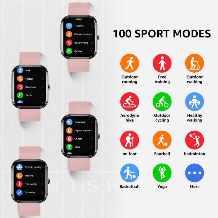 GS5 2.0 inch Fitness Health Smart Watch, BT Call / Heart Rate / Blood Pressure / MET / Blood Glucose