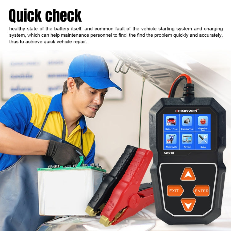 KONNWEI KW218 2.4 inch Color Screen Car Battery Tester, KW218