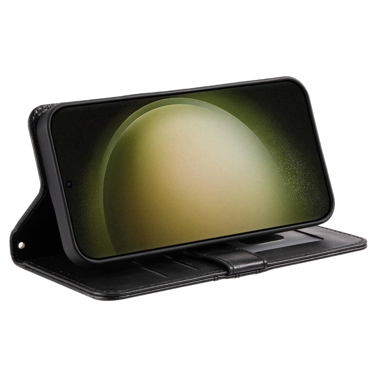 For Samsung Galaxy S23 Ultra 5G Simple 6-Card Wallet Leather Phone Case(Black)
