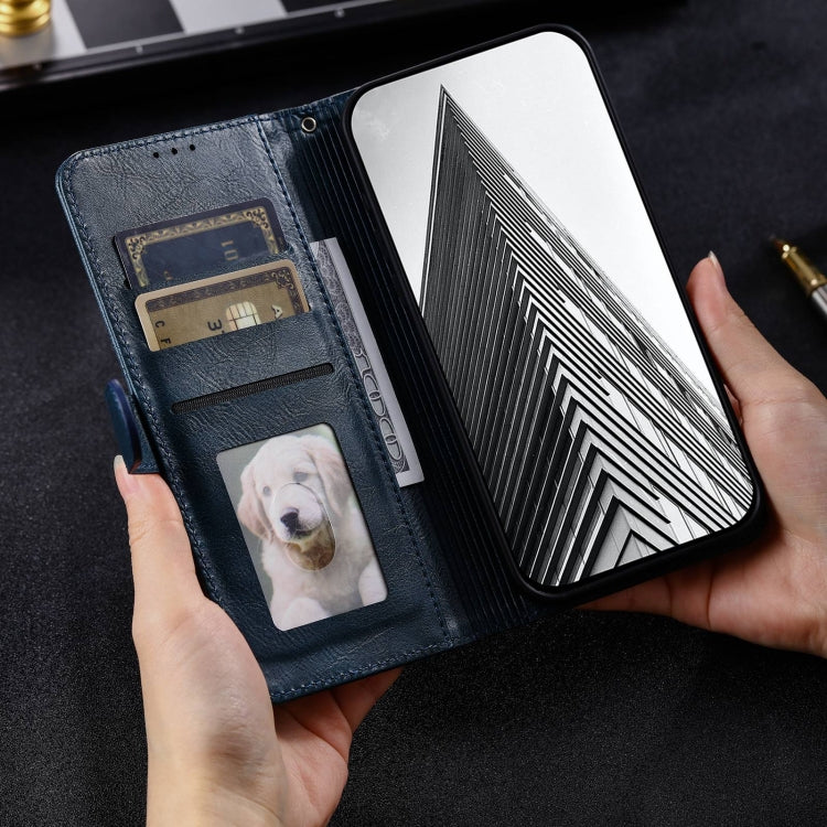 For Samsung Galaxy S22+ 5G Simple 6-Card Wallet Leather Phone Case(Navy Blue)