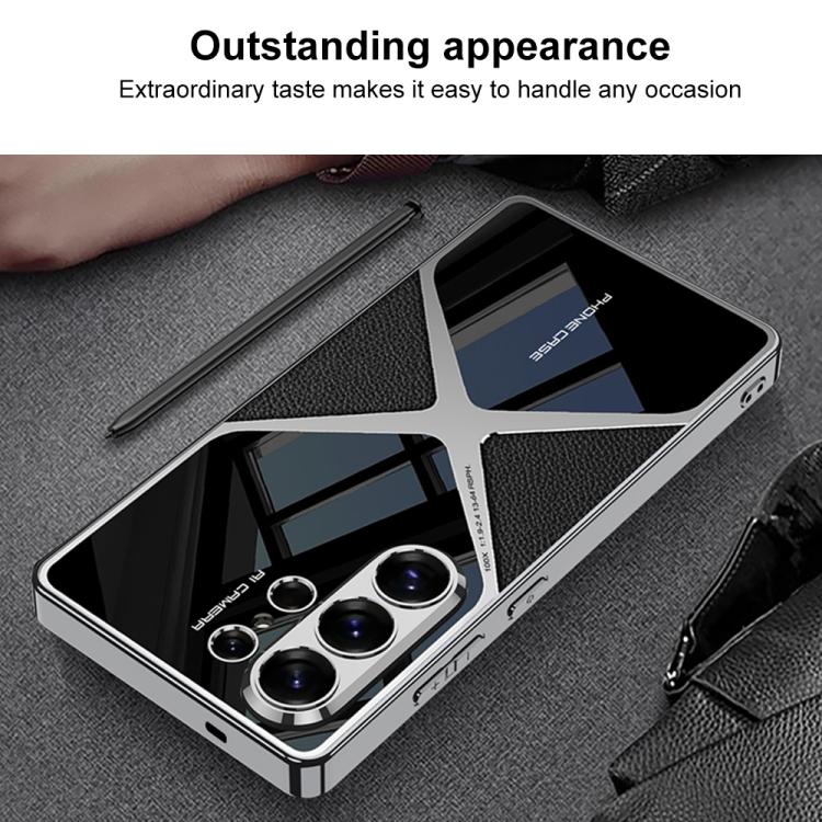 GKK Leather Electroplating Supersonic Speed Shockproof Phone Case, For Samsung Galaxy S26 Ultra 5G, For Samsung Galaxy S25 Ultra 5G, For Samsung Galaxy S24 Ultra, For Samsung Galaxy S23 Ultra