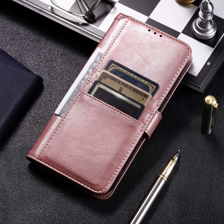 For Motorola Moto G34 Simple 6-Card Wallet Leather Phone Case(Rose Gold)