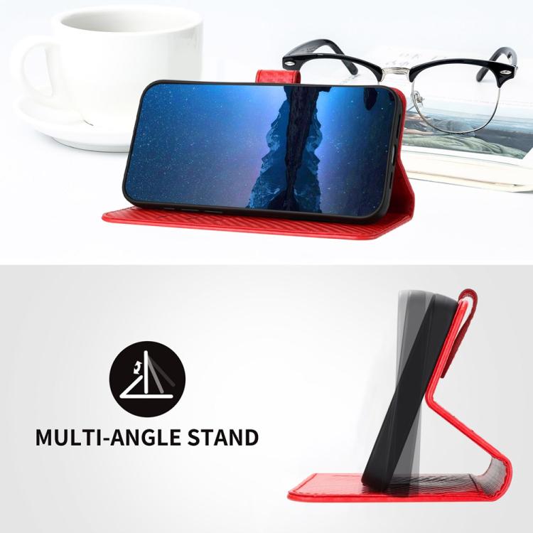 YX0070 Carbon Fiber Buckle Leather Phone Case with Lanyard, For iPhone 17, For iPhone Air, For iPhone 16 Pro Max
