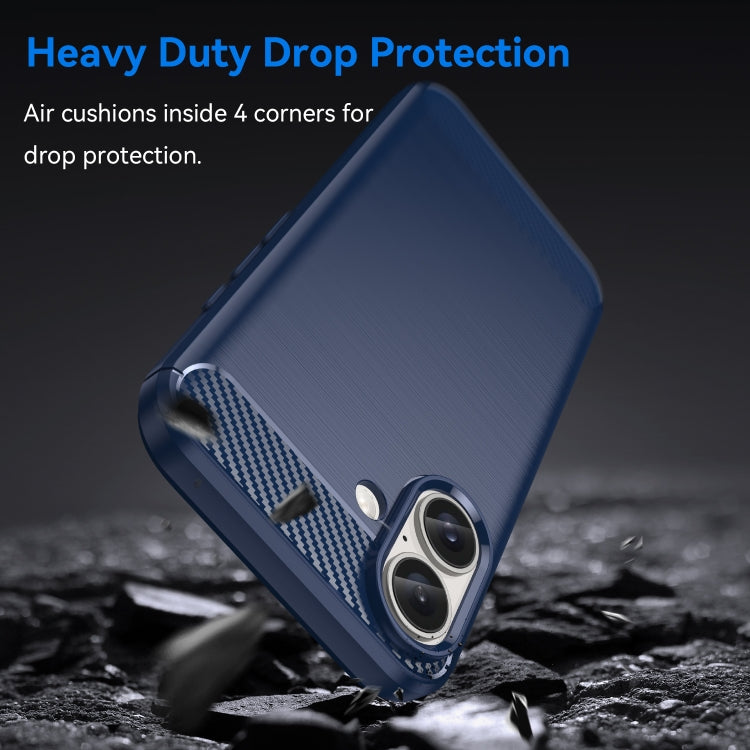 Brushed Texture Carbon Fiber TPU Phone Case, For iPhone 16