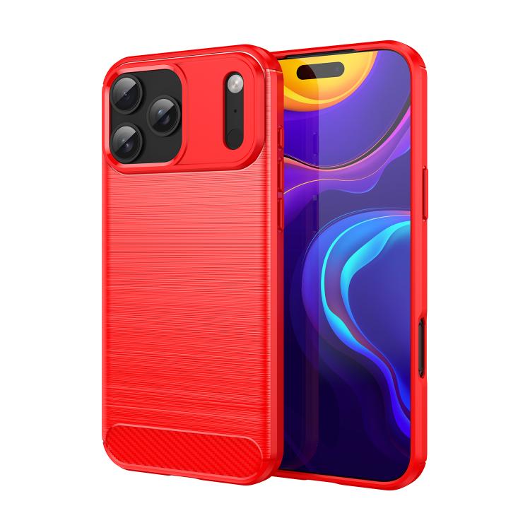Brushed Texture Carbon Fiber TPU Phone Case, For iPhone 18 Pro / 17 Pro, For iPhone 18 Pro Max / 17 Pro Max, For iPhone 17e / 16e, For iPhone 17, For iPhone Air, For iPhone 16 Pro Max, For iPhone 16 Pro, For iPhone 16 Plus