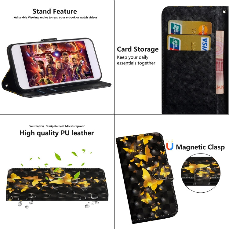 3D Painting Pattern Horizontal Flip TPU + PU Leather Case with Holder & Card Slots & Wallet, For Xiaomi Redmi 9A, For Xiaomi Redmi 9C