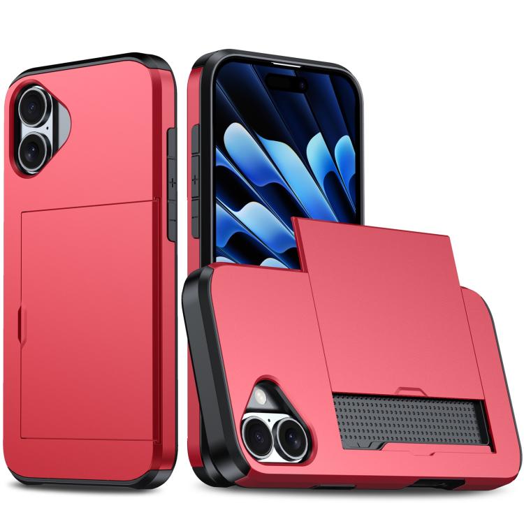 Shockproof Armor Phone Case with Card Slot, For iPhone 18, For iPhone 18 Pro