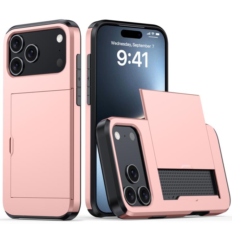 Shockproof Armor Phone Case with Card Slot, For iPhone 18, For iPhone 18 Pro