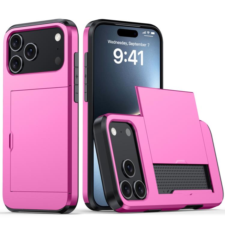 Shockproof Armor Phone Case with Card Slot, For iPhone 17 Pro, For iPhone 17