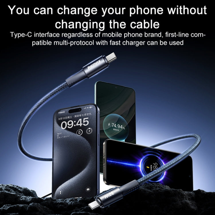 REMAX RC-C100 1.2m 30W Type-C to Type-C Fast Charging Braided Data Cable, Type-C to Type-C