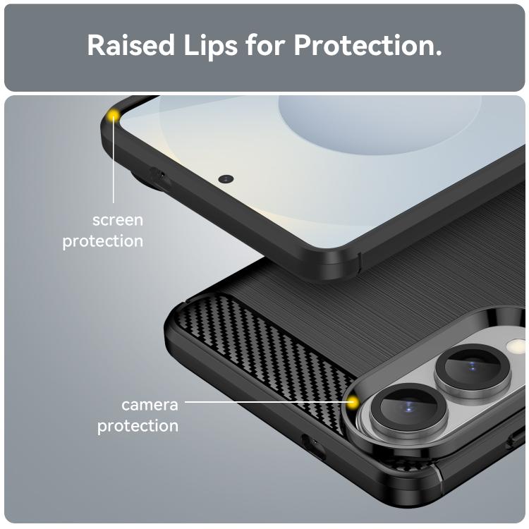 Carbon Fiber Brushed Texture TPU Phone Case, For Samsung Galaxy S24 FE 5G