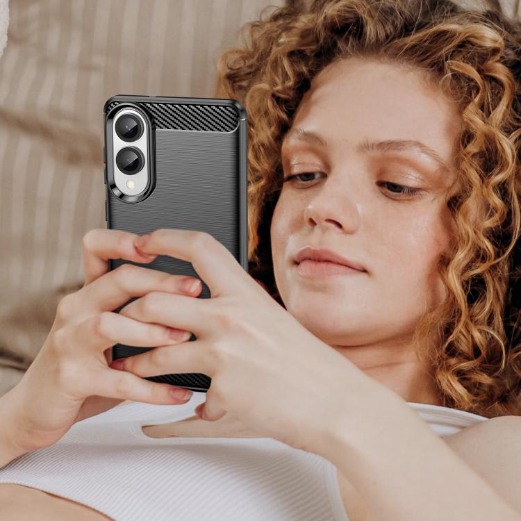 Carbon Fiber Brushed Texture TPU Phone Case, For Samsung Galaxy S24 FE 5G