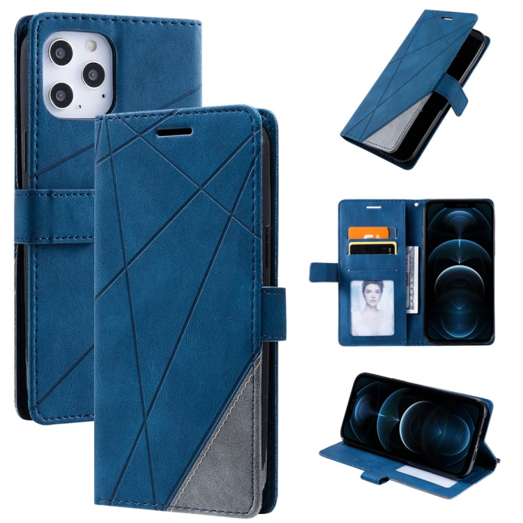 Lederhülle mit Hautgefühl, Spleiß-Design, horizontal klappbar, mit Halterung, Kartenfächern, Geldbörse und Bilderrahmen, für iPhone 12 Pro Max, für iPhone 12 / 12 Pro, für iPhone 12 mini, für iPhone XR