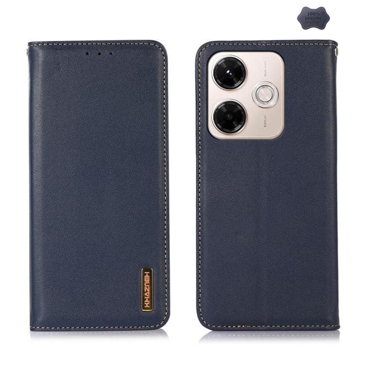 KHAZNEH Nappa Top Layer Cowhide Leather Phone Case, For Redmi Note 14S 4G, For Redmi Turbo 4 Pro, For Redmi Note 14 5G, For Redmi Note 14 Pro 5G, For Redmi 14C 4G