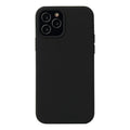 Stoßfeste Schutzhülle aus flüssigem Silikon in Unifarben für iPhone 12 / 12 Pro (Schwarz)