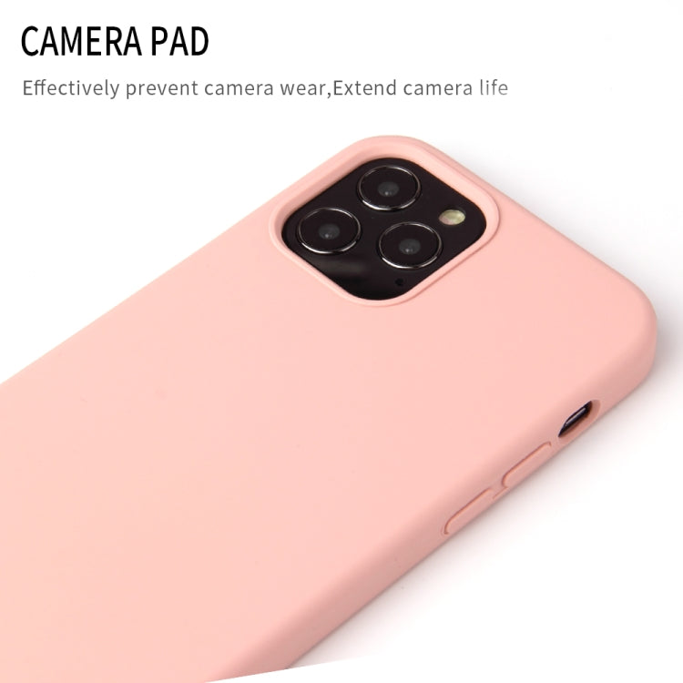 Stoßfeste Schutzhülle aus flüssigem Silikon in Unifarben für iPhone 12 / 12 Pro (Schwarz)