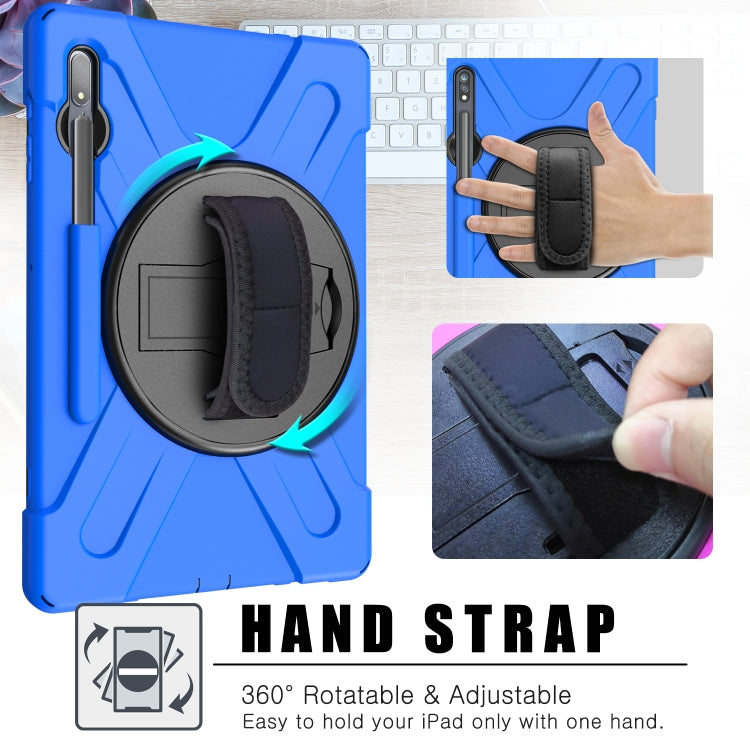For Samsung Galaxy Tab S7 Plus Shockproof Colorful Silicone + PC Protective Case with Holder & Shoulder Strap & Hand Strap, For Samsung Galaxy Tab S8+ / Tab S8 Plus /  Tab S7 FE / Tab S7+