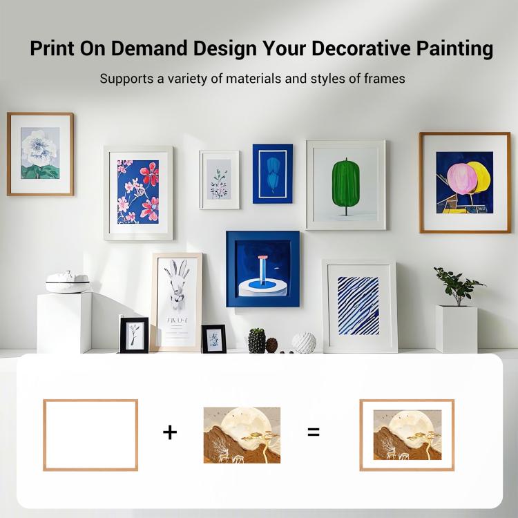 Fresh Leaves Decorative Painting with PS Frame Print On Your Demand, 15x20cm, 20x20cm, 30x30cm, 40x40cm, 50x50cm, 60x60cm, 70x70cm, 80x80cm, 90x90cm